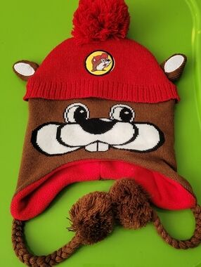 Buc-ees Beanie Toboggan Knit Cap Red One Size Unisex Adult Winter Hat